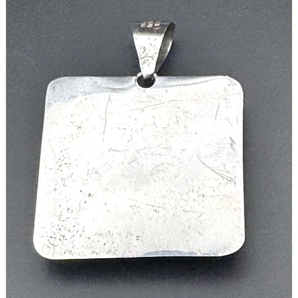 Taxco Mexico TN-114 Sterling Silver Lapis Lazuli Modernist Pendant 30.2g